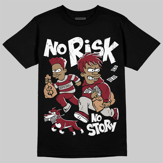 Adidas SAMBA OG ‘Collegiate Burgundy’ DopeSkill T-Shirt No Risk No Story Graphic Streetwear - Black