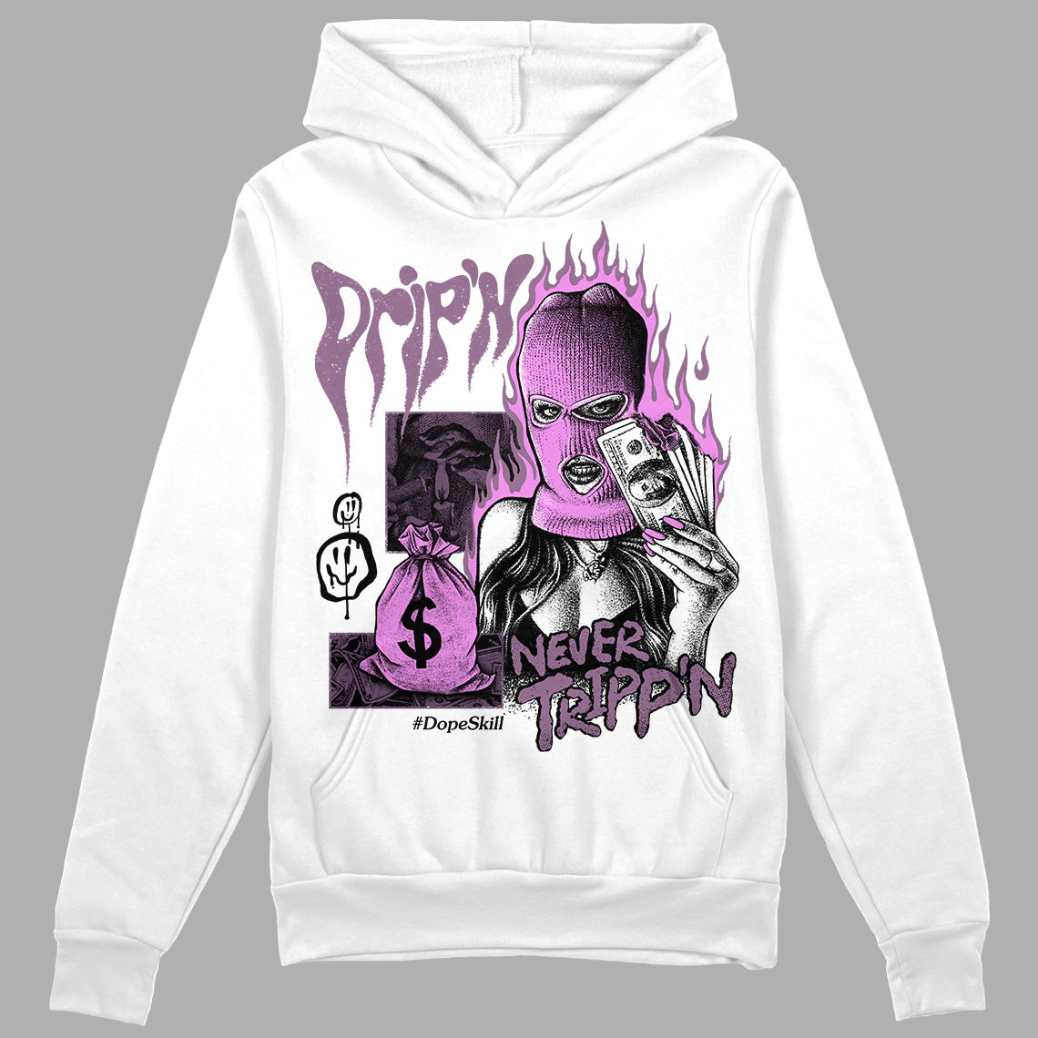 Jordan 2 “Mauve/Off-Noir” DopeSkill Hoodie Sweatshirt Drip'n Never Tripp'n Graphic Streetwear - White