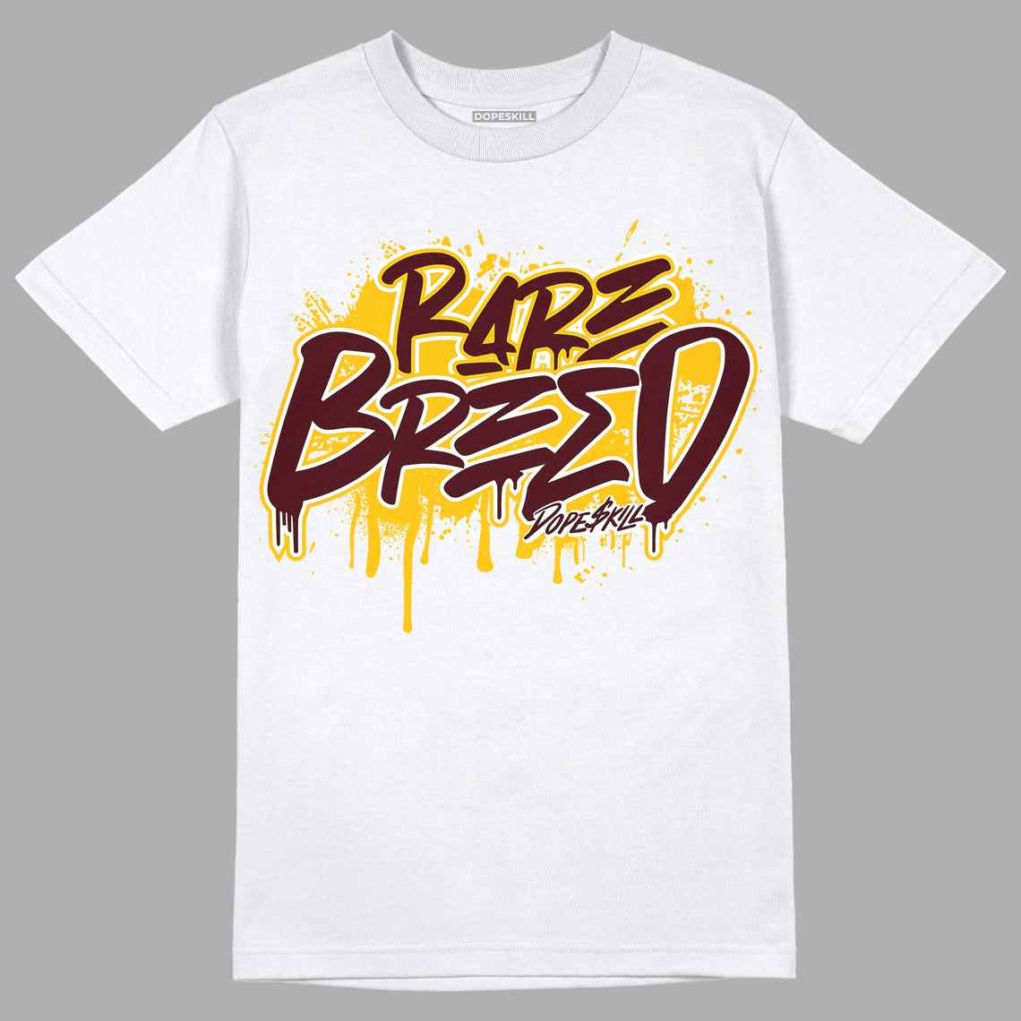 Dunk Yellow Bordeaux DopeSkill T-Shirt Rare Breed Graphic Streetwear - White 