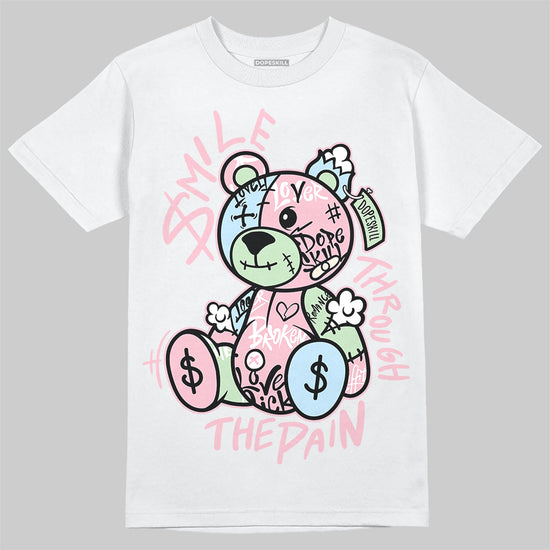 Jordan 4 Retro Valentine's Day (2026) (GS) DopeSkill T-Shirt Smile Through The Pain Graphic Streetwear - White