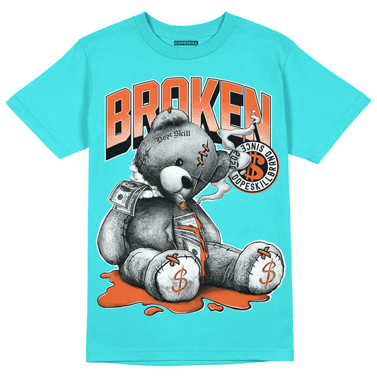 Dunk Low “Miami Dolphins” DopeSkill Tahiti Blue T-shirt Sick Bear Graphic Streetwear 