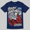 Jordan 1 High OG "Midnight Navy" DopeSkill Navy T-shirt Stackin Mines Graphic Streetwear