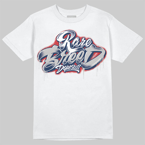 Jordan 4 SB “Summit White/Navy” DopeSkill T-Shirt Rare Breed Type Graphic Streetwear - White