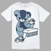 Jordan 1 Mid Diffused Blue DopeSkill T-Shirt Sneakerhead BEAR Graphic Streetwear - White 