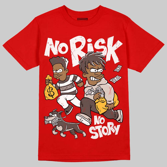 Adidas Samba OG Cloud White Better Scarlet Supplier Colour DopeSkill T-Shirt No Risk No Story Graphic Streetwear - Red