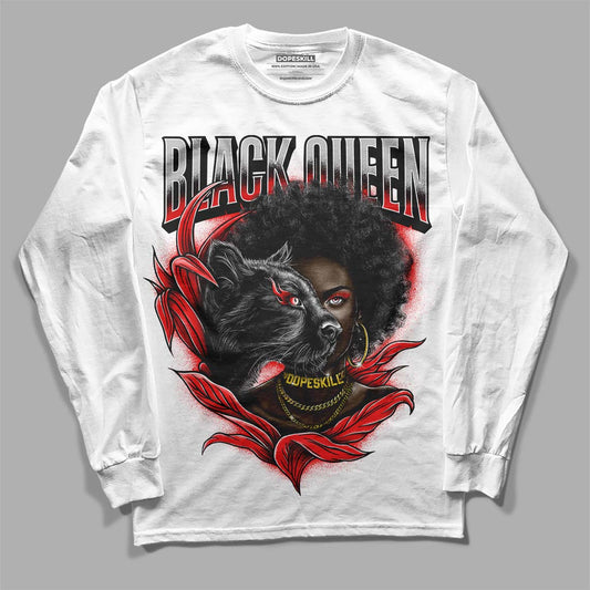 Jordan 12 “Cherry” DopeSkill Long Sleeve T-Shirt New Black Queen Graphic Streetwear - White