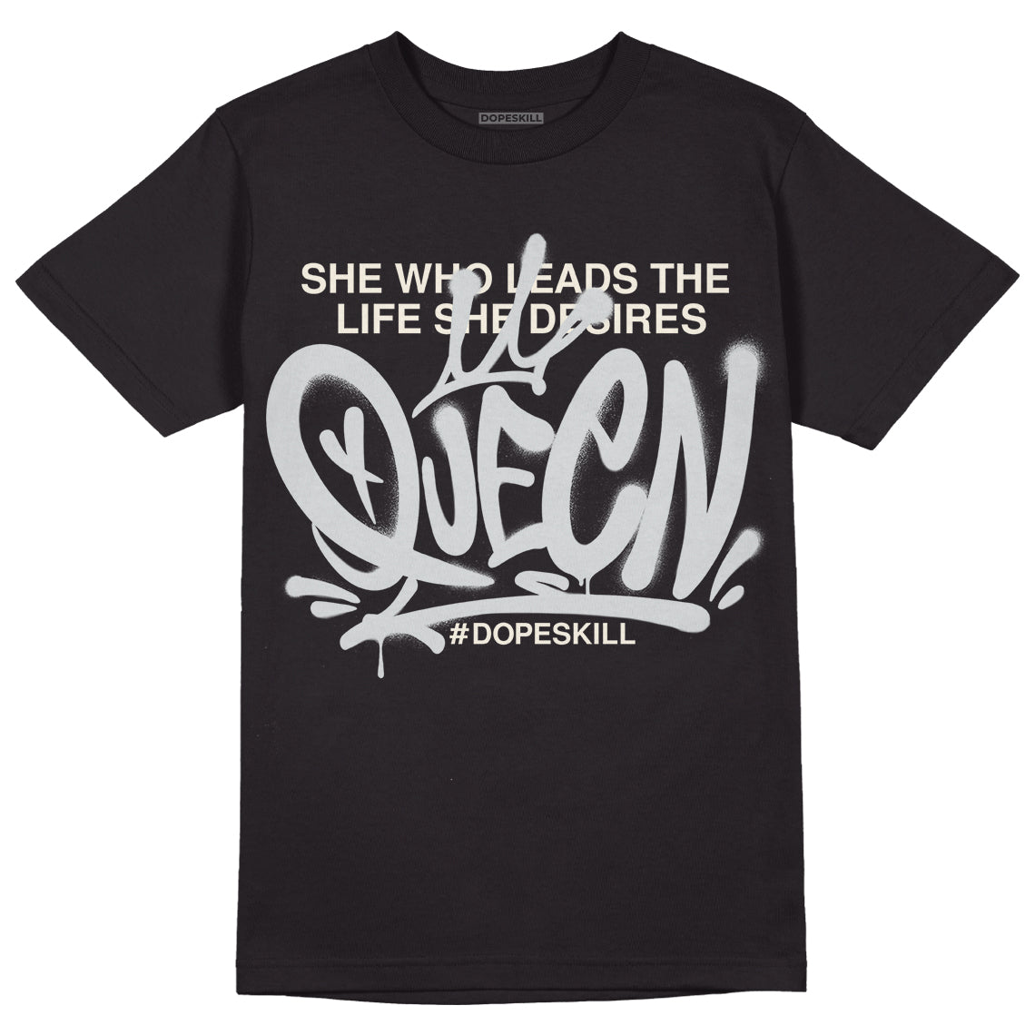 Jordan 1 Retro Low OG Black Cement DopeSkill T-Shirt Queen Graphic Streetwear - Black