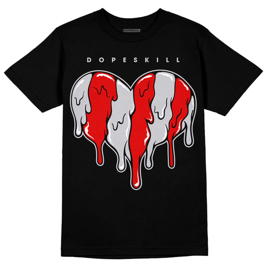 Jordan 2 Retro "Black Cement" DopeSkill T-Shirt Slime Drip Heart Graphic Streetwear - Black