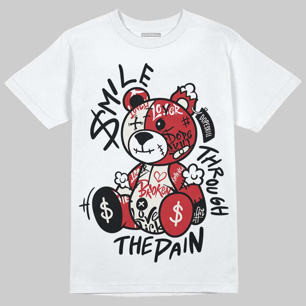 Jordan 4 “Flight Club” DopeSkill T-Shirt Smile Through The Pain Graphic Streetwear - White