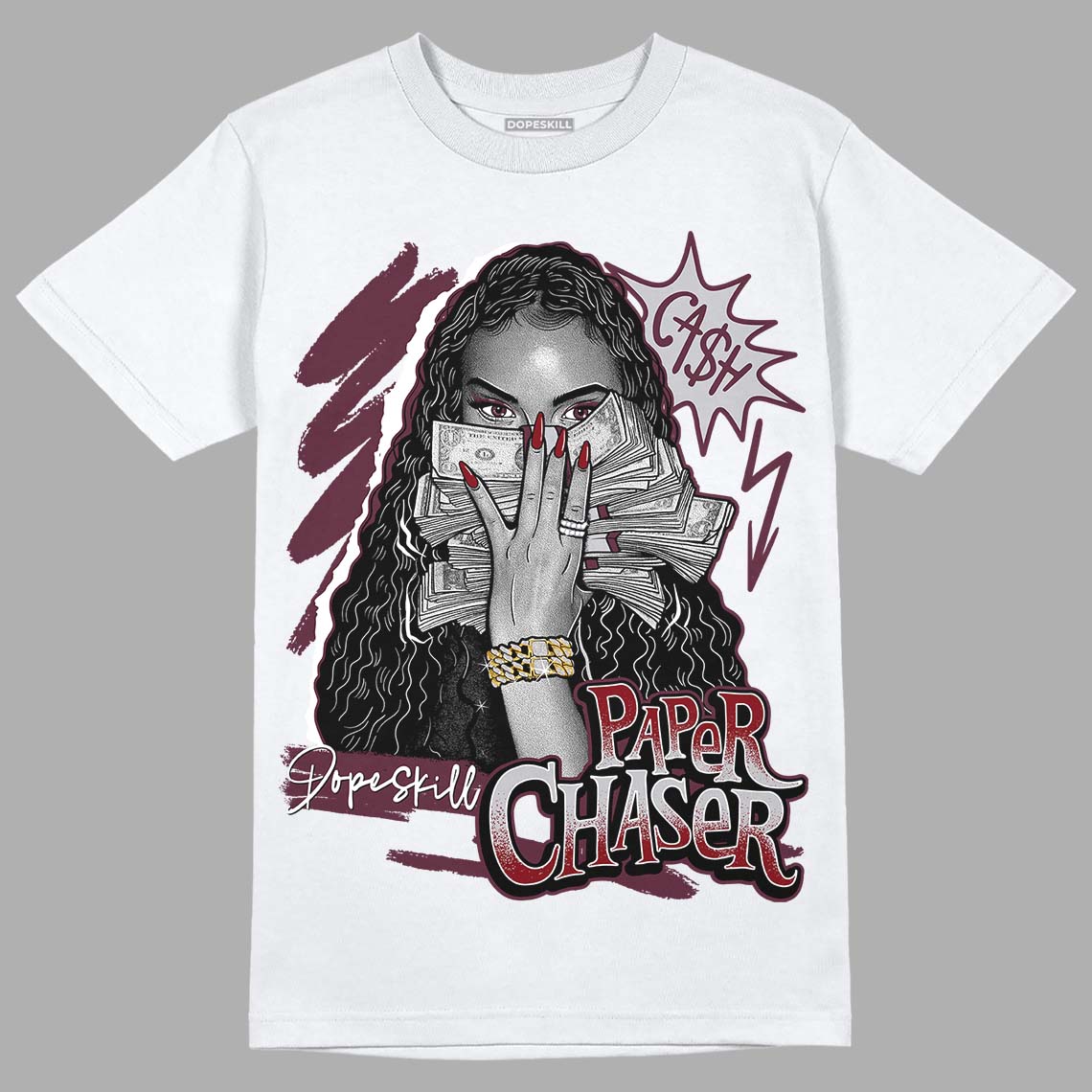 Jordan 5 Retro Burgundy (2023) DopeSkill T-Shirt NPC Graphic Streetwear - White 