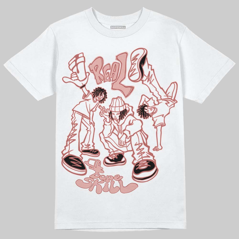 Jordan 1 Low OG “Rust Pink” DopeSkill T-Shirt Real Y2K Players Graphic Streetwear - White