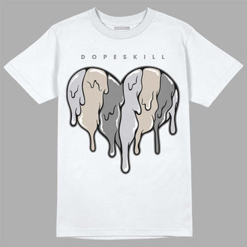 Grey Sneakers DopeSkill T-Shirt Slime Drip Heart Graphic Streetwear - White 