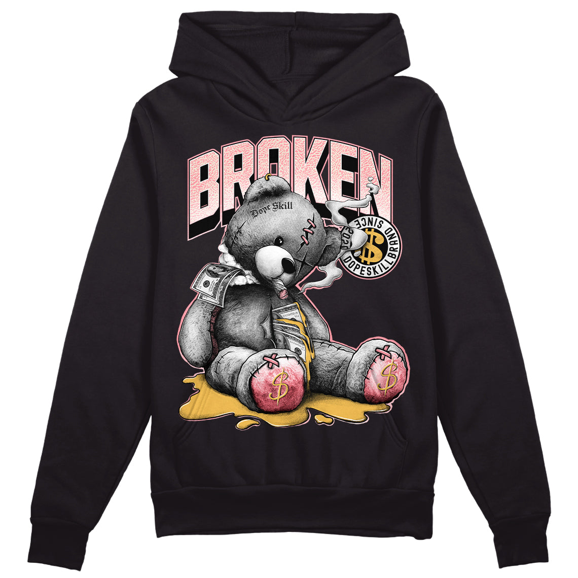 Jordan 3 GS “Red Stardust” DopeSkill Hoodie Sweatshirt Sick Bear Graphic Streetwear - Black