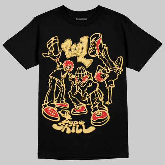 Quai 54 x Air Jordan 1 Retro Low OG Tour Yellow Black DopeSkill T-Shirt Real Y2K Players Graphic Streetwear - Black