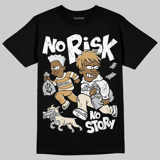 Jordan 5 Retro Reverse Metallic DopeSkill T-Shirt No Risk No Story Graphic Streetwear - Black