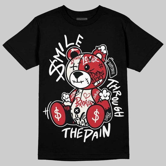 Jordan 4 “Flight Club” DopeSkill T-Shirt Smile Through The Pain Graphic Streetwear - Black