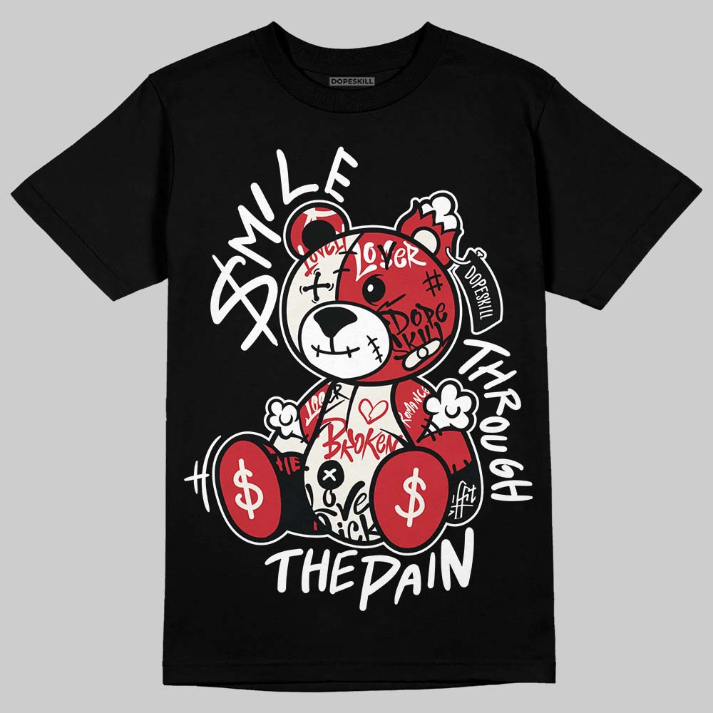 Jordan 4 “Flight Club” DopeSkill T-Shirt Smile Through The Pain Graphic Streetwear - Black