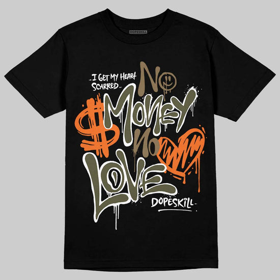 Adidas Samba OG Focus Olive Gum DopeSkill T-Shirt No Money No Love Typo Graphic Streetwear - black