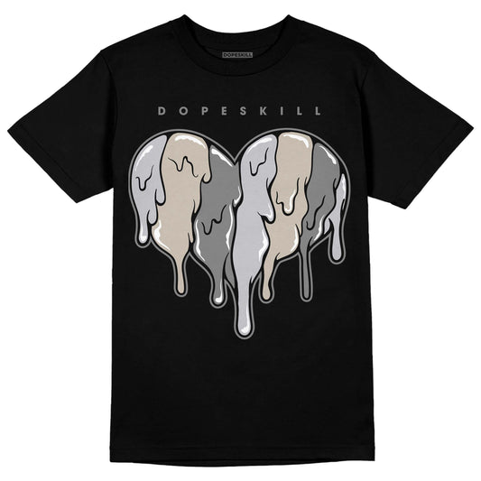 Grey Sneakers DopeSkill T-Shirt Slime Drip Heart Graphic Streetwear - Black