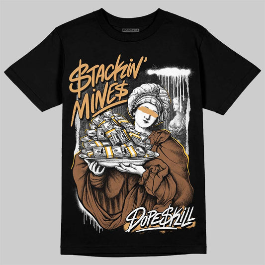 Jordan 1 High OG Black Metallic Gold DopeSkill T-Shirt Stackin Mines Graphic Streetwear - Black