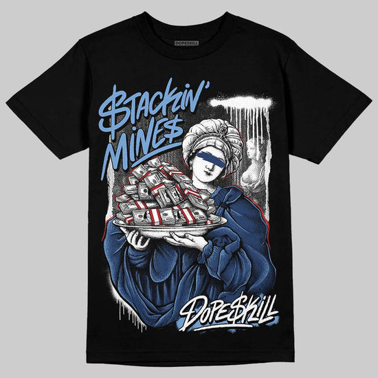 Jordan 1 High OG "Midnight Navy" DopeSkill T-Shirt Stackin Mines Graphic Streetwear - Black