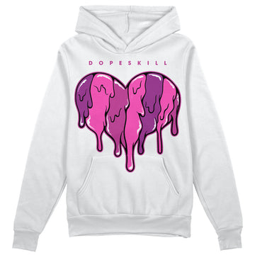 Jordan 4 GS “Hyper Violet” DopeSkill Hoodie Sweatshirt Slime Drip Heart Graphic Streetwear - White