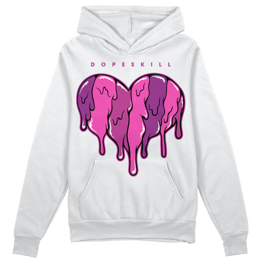 Jordan 4 GS “Hyper Violet” DopeSkill Hoodie Sweatshirt Slime Drip Heart Graphic Streetwear - White