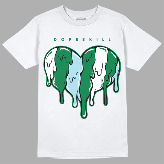 Jordan 5 “Lucky Green” DopeSkill T-Shirt Slime Drip Heart Graphic Streetwear - White