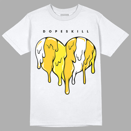 Jordan 4 Retro “Vivid Sulfur” DopeSkill T-Shirt Slime Drip Heart Graphic Streetwear - White 