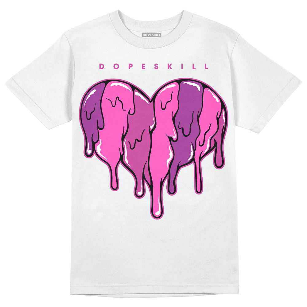 Jordan 4 GS “Hyper Violet” DopeSkill T-Shirt Slime Drip Heart Graphic Streetwear - White