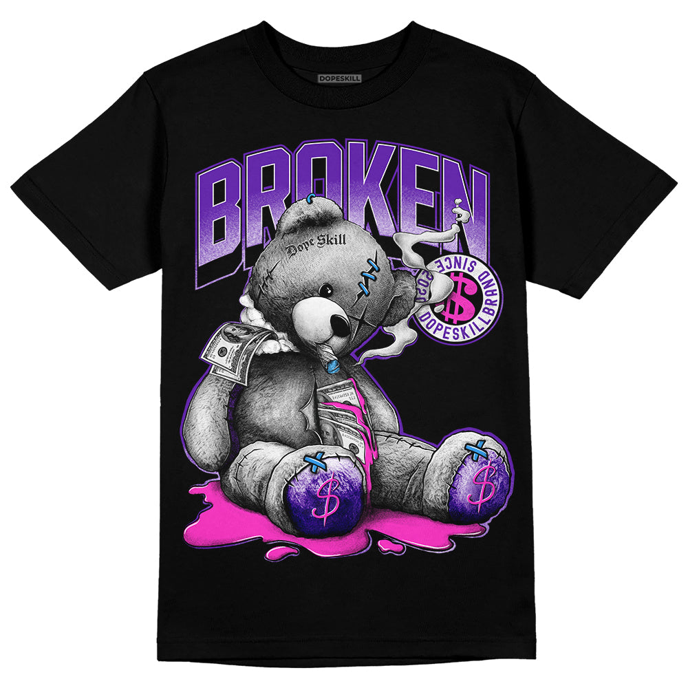 Dunk Low Championship Court Purple DopeSkill T-Shirt Sick Bear Graphic Streetwear - Black