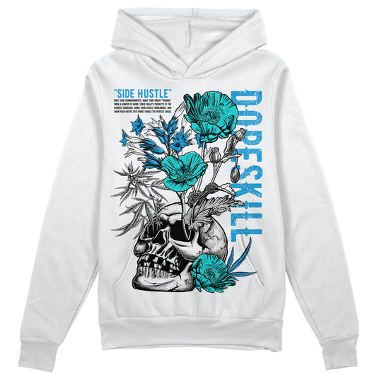 Jordan 4 Retro Military Blue DopeSkill Hoodie Sweatshirt Side Hustle Graphic Streetwear - White