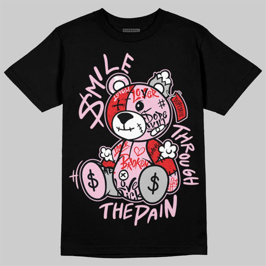 Awake NY x Air Jordan 5 Arctic Pink DopeSkill T-Shirt Smile Through The Pain Graphic Streetwear - Black