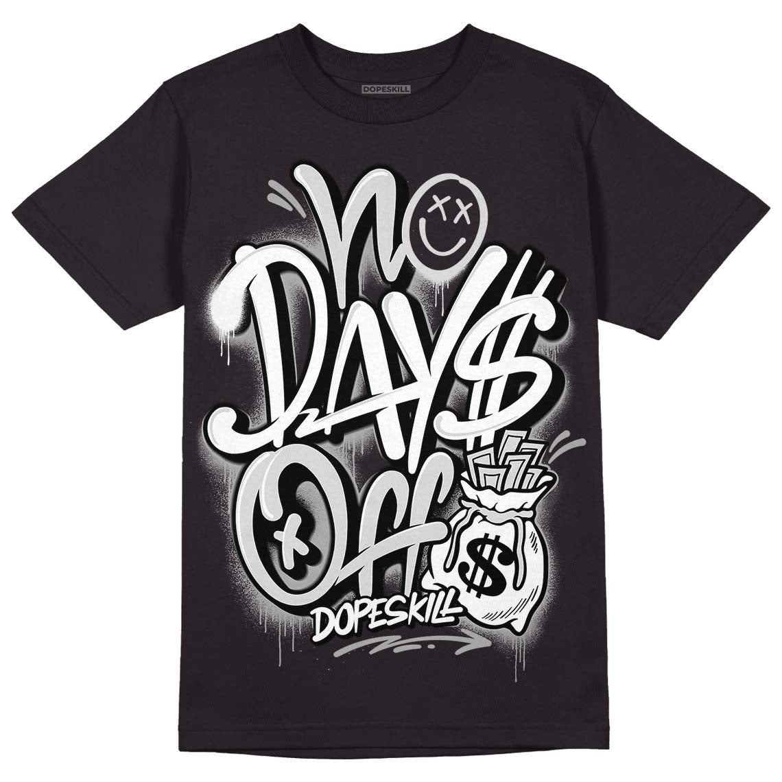 Dunk Low ‘Pure Platinum’ DopeSkill T-Shirt No Days Off Graphic Streetwear - Black