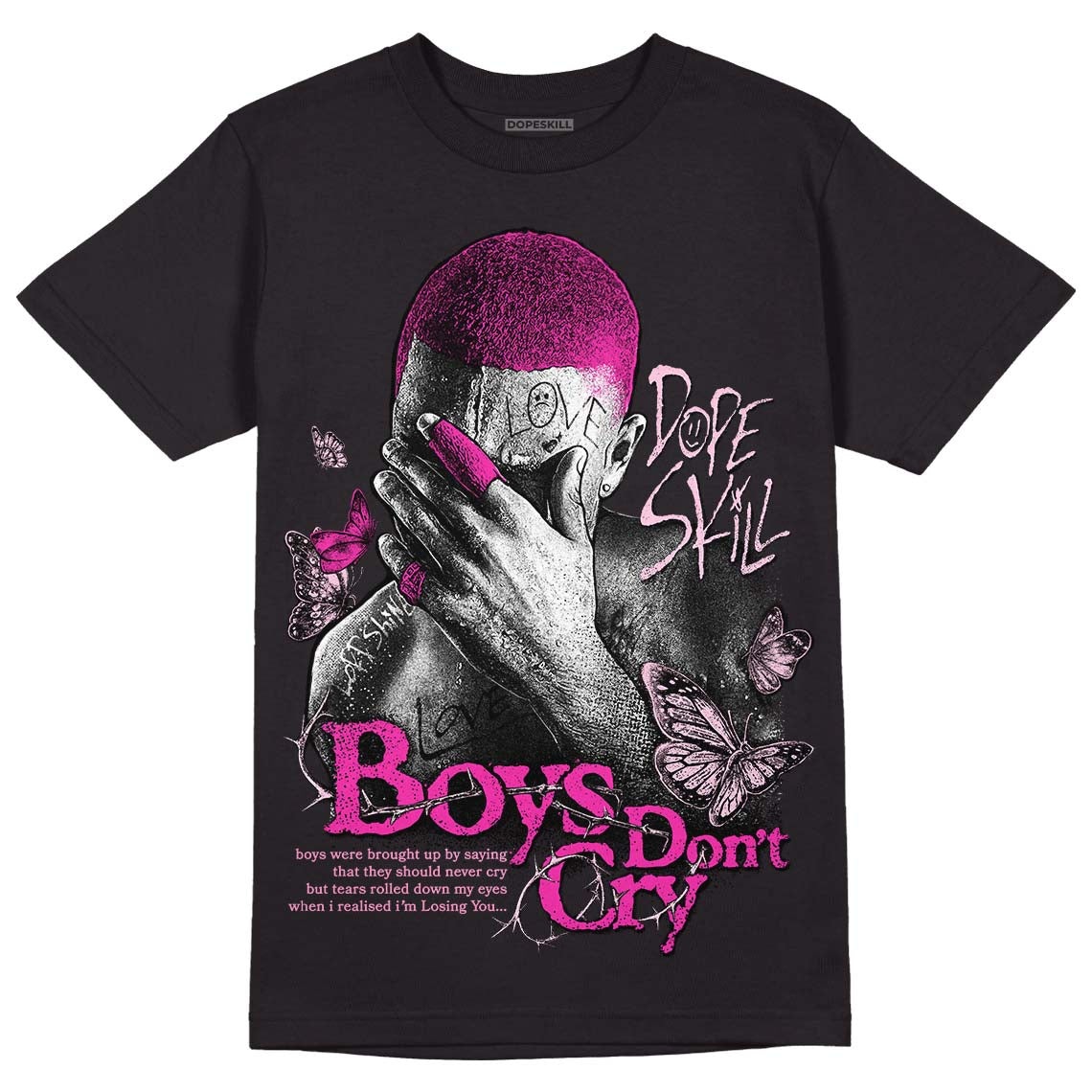 Dunk Low GS 'Triple Pink' DopeSkill T-Shirt Boys Don't Cry Graphic Streetwear - Black