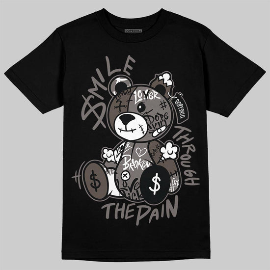 Jordan 4 Retro Cave Stone DopeSkill T-Shirt Smile Through The Pain Graphic Streetwear - Black