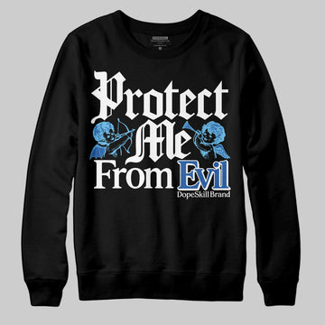 Jordan 12 “Blueberry” DopeSkill Sweatshirt Protect Me From Evil Graphic Streetwear - Black