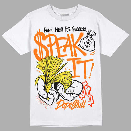Jordan 4 Thunder DopeSkill T-Shirt Speak It Graphic Streetwear - White