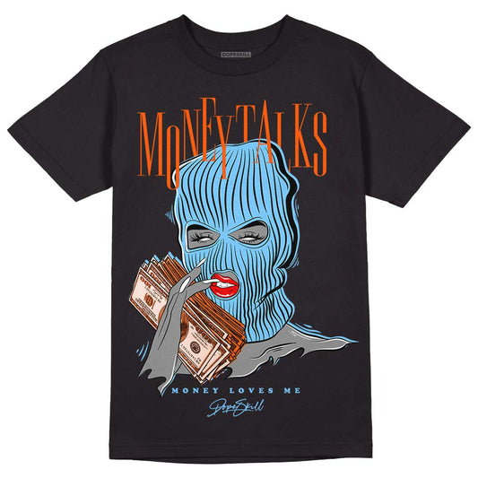 Dunk Low Futura University Blue DopeSkill T-Shirt Money Talks Graphic Streetwear - Black