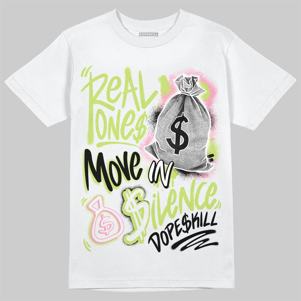 Chase B x Travis Scott x Jordan Jumpman Jack DopeSkill T-Shirt Real Ones Move In Silence Graphic Streetwear - White