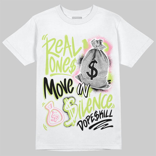 Chase B x Travis Scott x Jordan Jumpman Jack DopeSkill T-Shirt Real Ones Move In Silence Graphic Streetwear - White
