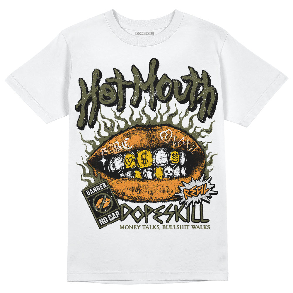 Jordan 5 "Olive" DopeSkill T-Shirt Hot Mouth Graphic Streetwear - White