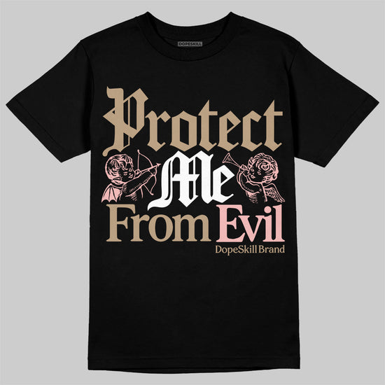 Nike Air Force 1 Low Canvas “Linen” DopeSkill T-Shirt Protect Me From Evil Graphic Streetwear - Black
