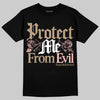 Nike Air Force 1 Low Canvas “Linen” DopeSkill T-Shirt Protect Me From Evil Graphic Streetwear - Black