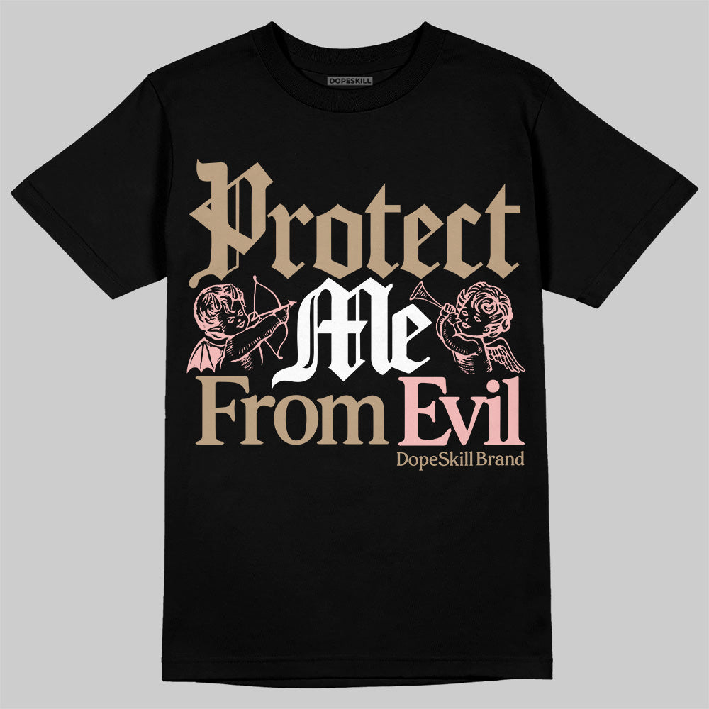 Nike Air Force 1 Low Canvas “Linen” DopeSkill T-Shirt Protect Me From Evil Graphic Streetwear - Black