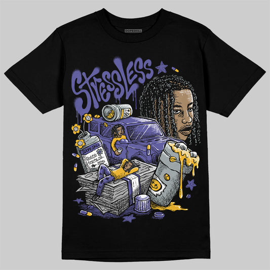 Jordan 4 Retro Lakers DopeSkill T-Shirt Stressless Graphic Streetwear - Black