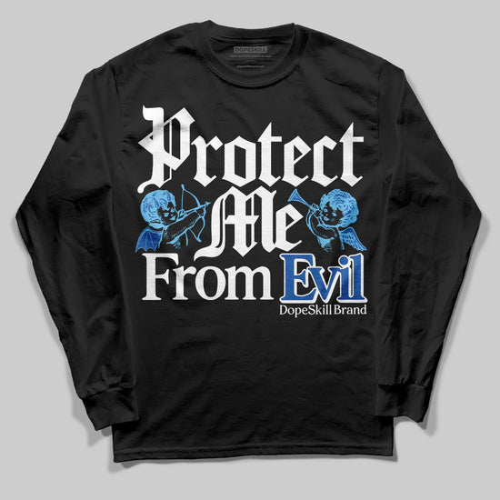 Jordan 12 “Blueberry” DopeSkill Long Sleeve T-Shirt Protect Me From Evil Graphic Streetwear - Black