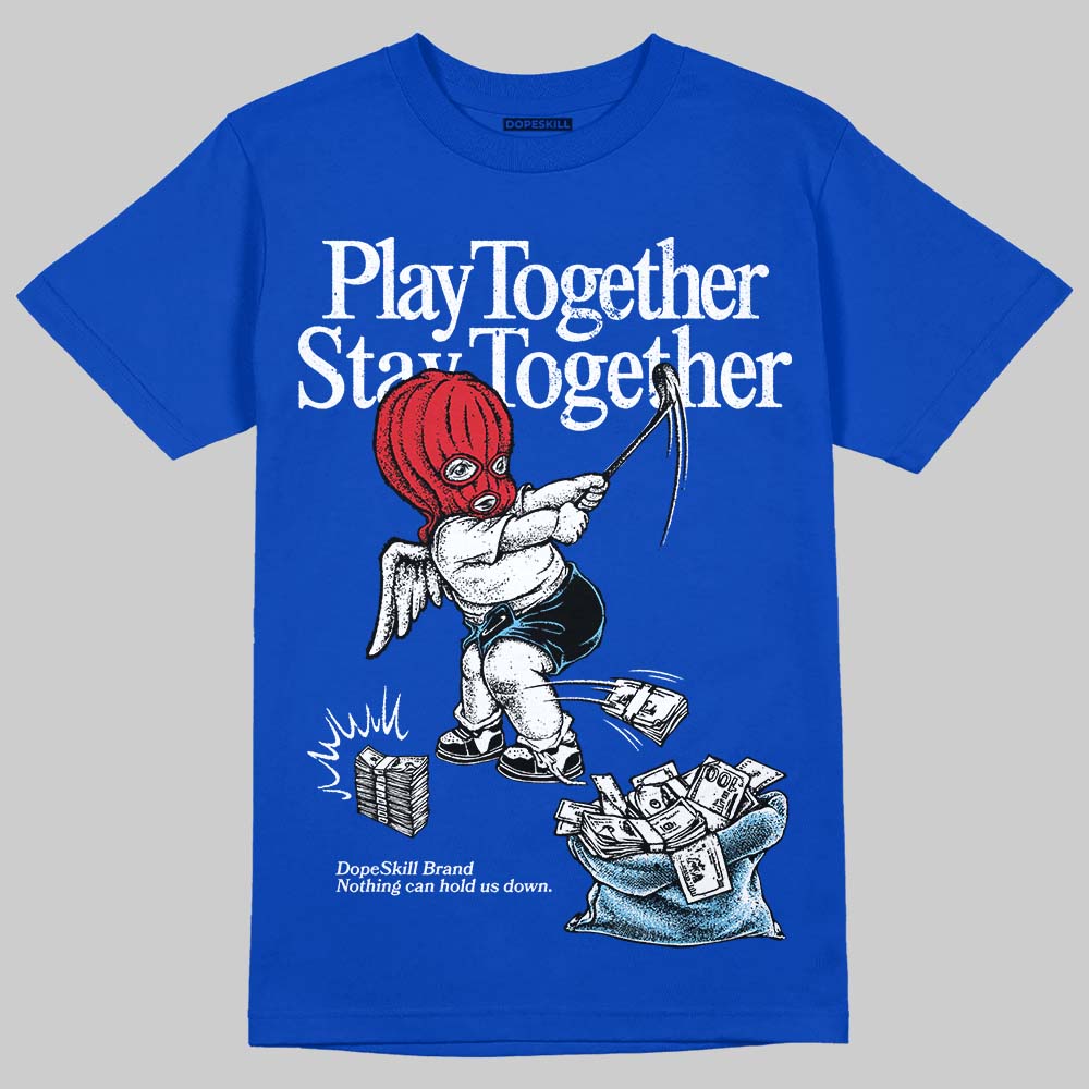 Jordan 12 “Blueberry” DopeSkill Royal T-shirt Play together, Stay together Graphic Streetwear