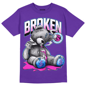 Dunk Low Championship Court Purple DopeSkill Purple T-shirt Sick Bear Graphic Streetwear