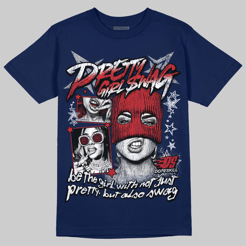 Jordan 4 SB “Summit White/Navy” DopeSkill T-Shirt Pretty Girl Swag Graphic Streetwear - Navy